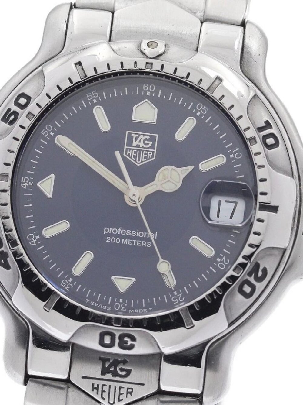 TAG HEUER 6000 Series Professional WH1115-K1 Date Navy Dial Quartz Men's - Picture 1 of 6